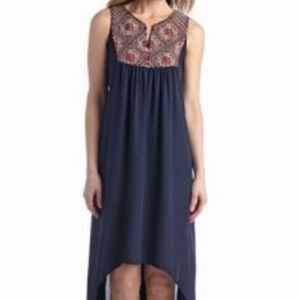 Fifth & Park Embroiderd High Low Sleeveless Dress